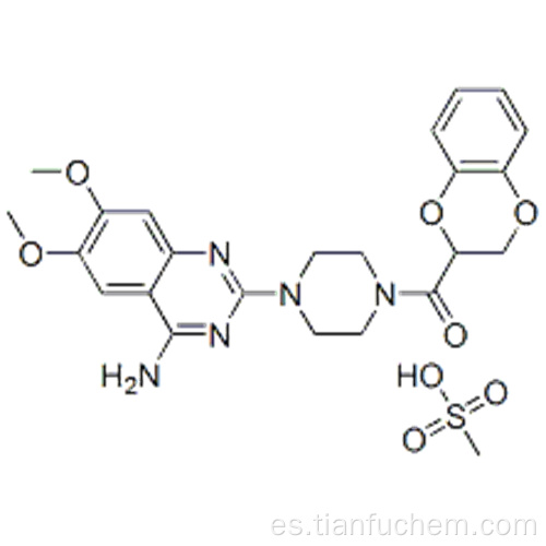 Metanona, [4- (4-amino-6,7-dimetoxi-2-quinazolinil) -1-piperazinil] (2,3-dihidro-1,4-benzodioxin-2-il) -, metanosulfonato (1: 1) CAS 77883-43-3